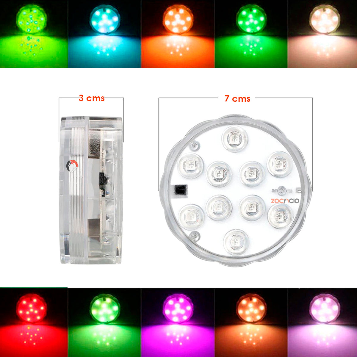 Luz Led Sumergible Para Piscina Jacuzzi Y Decoraciones