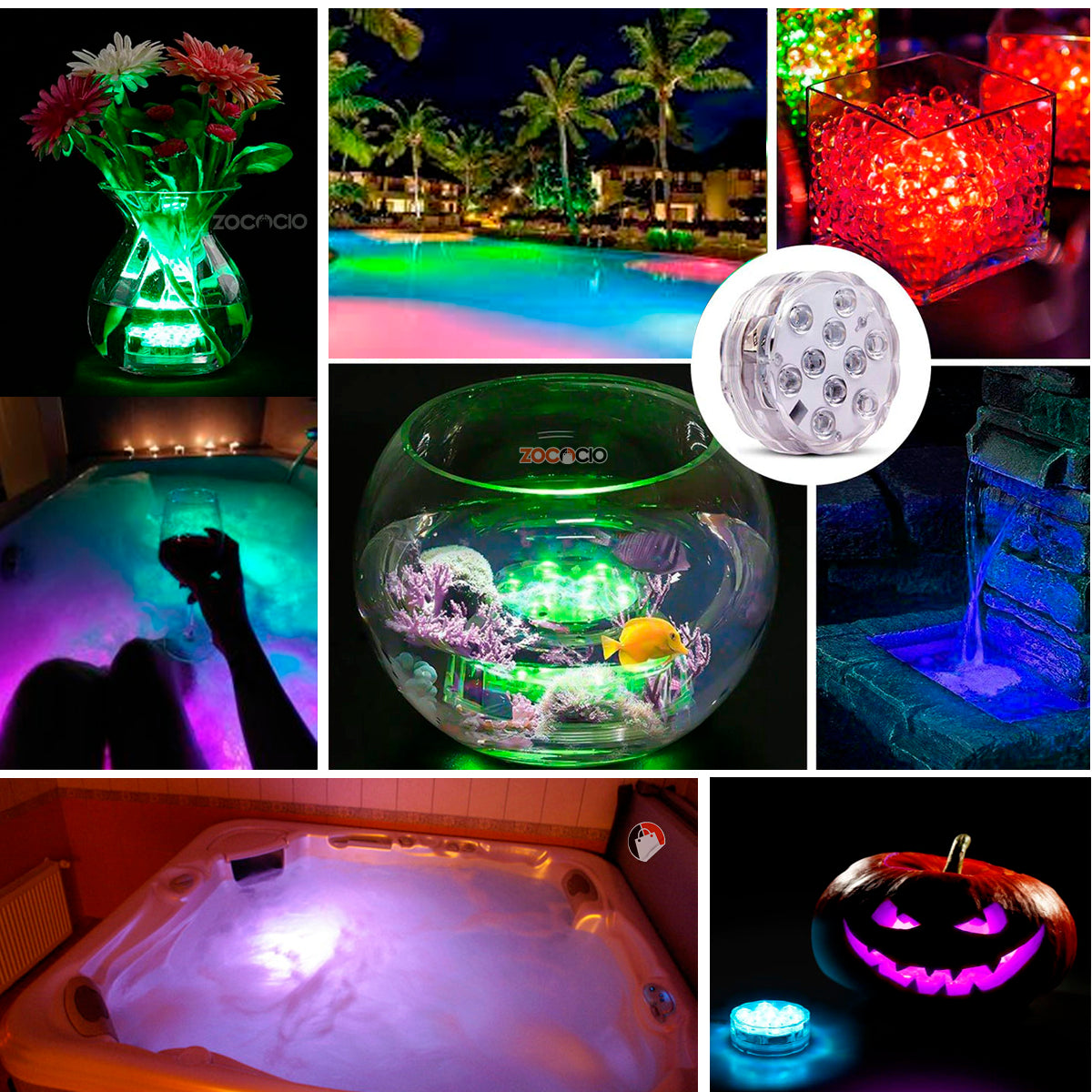 Luz Led Sumergible Para Piscina Jacuzzi Y Decoraciones