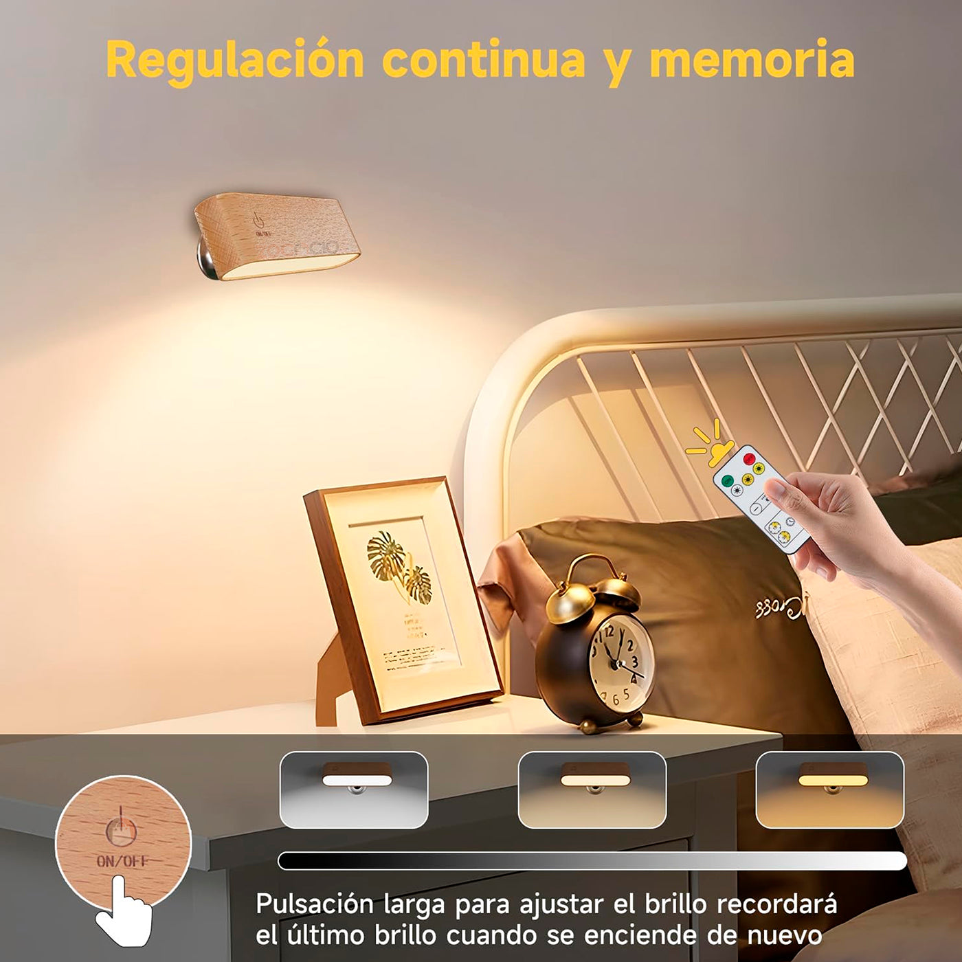 Lampara De Pared Decorativa Led Magnética 360 Con Control