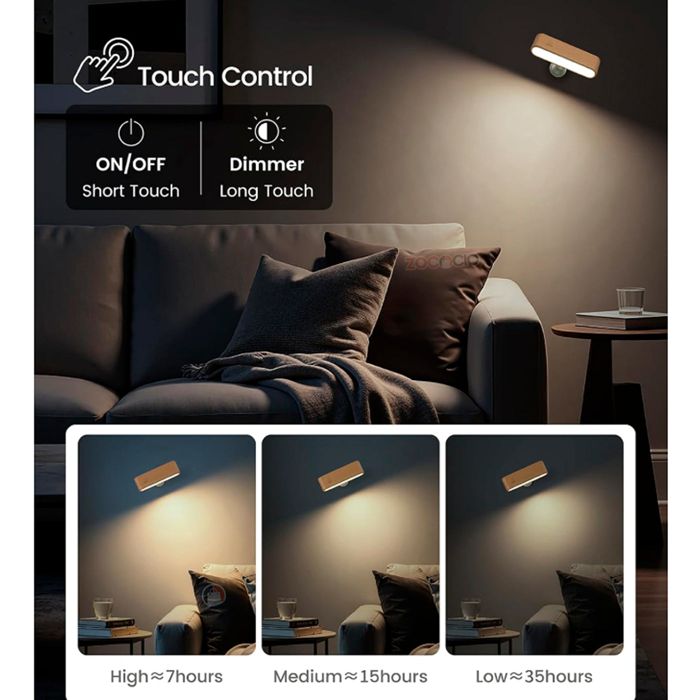 Lampara De Pared Decorativa Led Magnética 360 Con Control