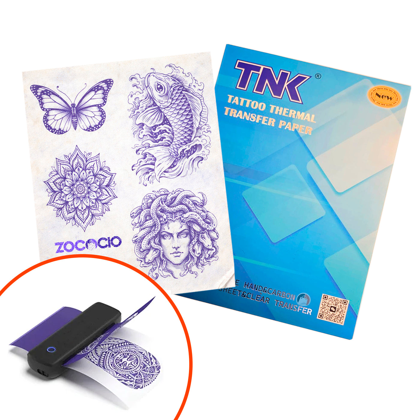 Resma De Papel Hectográfico Para Tatuajes A4 X100 H Transfer