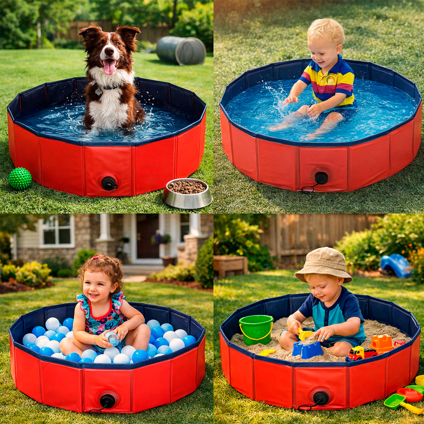 Piscina Plegable Para Mascotas Y Niños Multifuncional