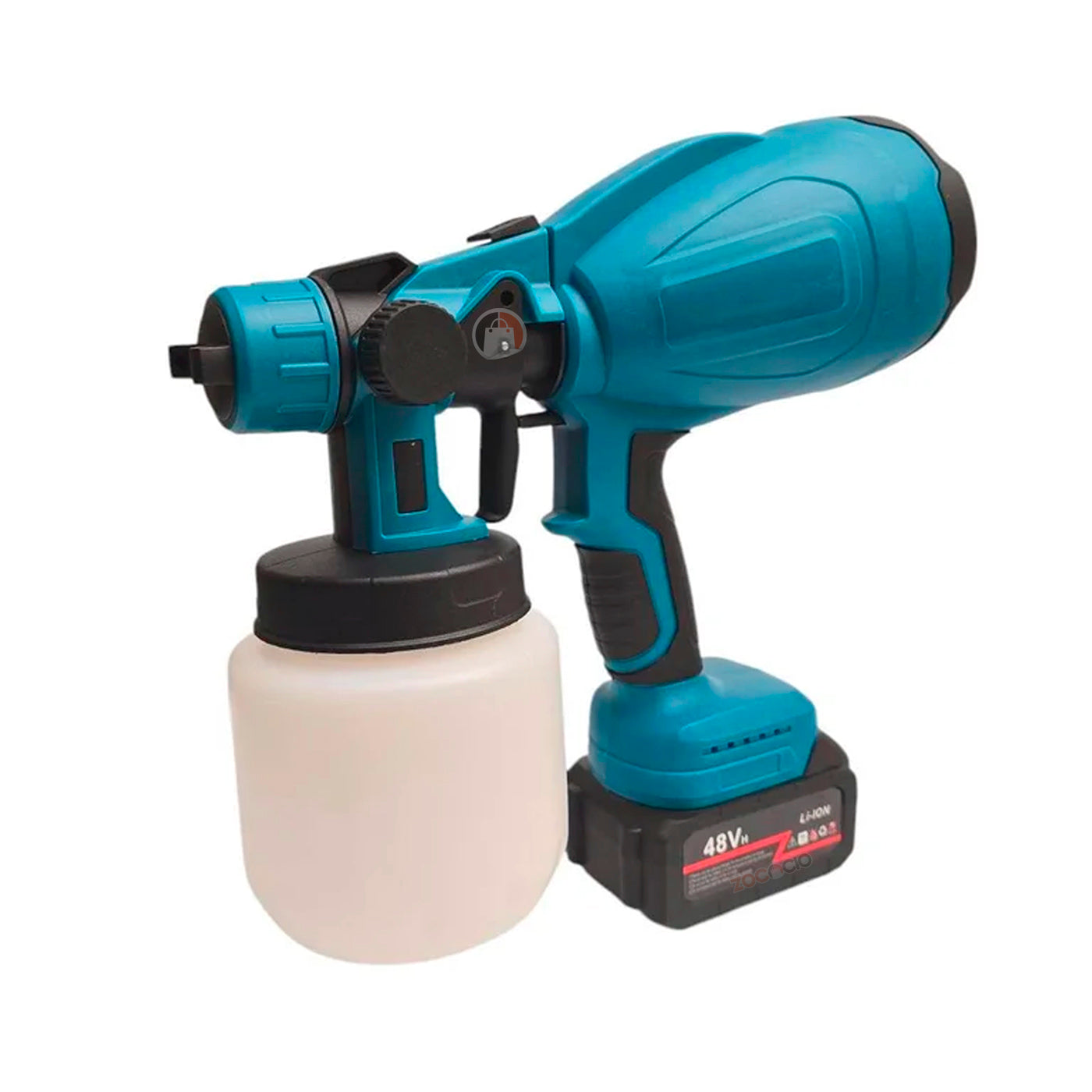 Pistola Inalambrica Pulverizadora De Pintura Doble Bateria Azul Petróleo 48