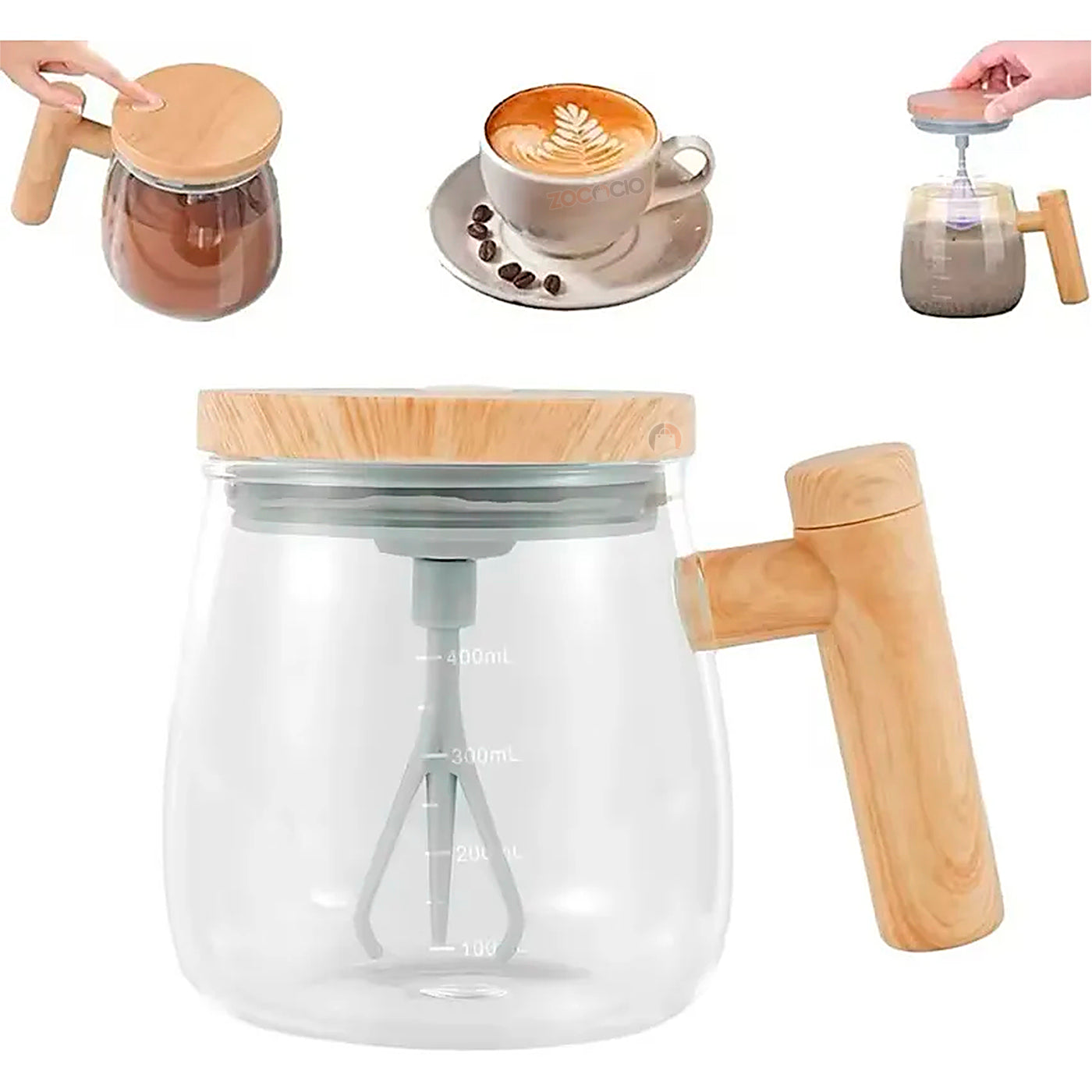 Taza Batidora Eléctrica De Vidrio Mug Recargable